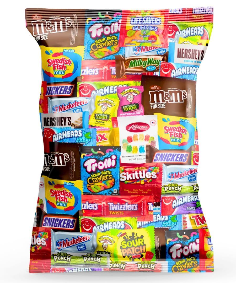 Bulk Variety Pack of Fun Size Chocolate &amp; Candy - Individually Wrapped Mix for Parties, Gift Bags, and Everyday Treats (4 LB)