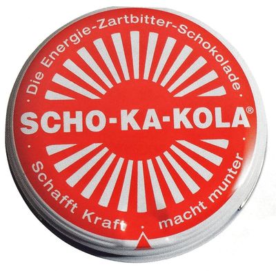 SCHO-KA-KOLA Chocolate Dark Classic with natural Caffeine from Cocoa, Cola-Nut-Powder and Coffee 6 tins x 100 g/Germany
