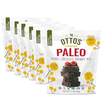 Otto&#39;s Naturals Paleo Double Chocolate Brownie Mix - Organic, Gluten-Free, Nut Free, Non-GMO Verified, Made with Organic Cassava Flour - 11.1 Ounce Bag (Paleo Brownie 6 Pack)