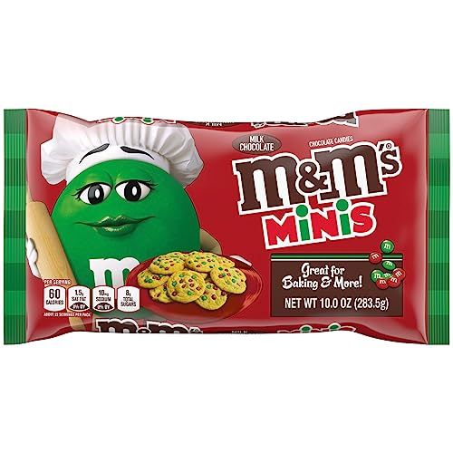 M&amp;M&#39;S Minis Milk Chocolate Red &amp; Green Christmas Candy, 10 Oz Bag