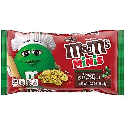 M&amp;M&#39;S Minis Milk Chocolate Red &amp; Green Christmas Candy, 10 Oz Bag