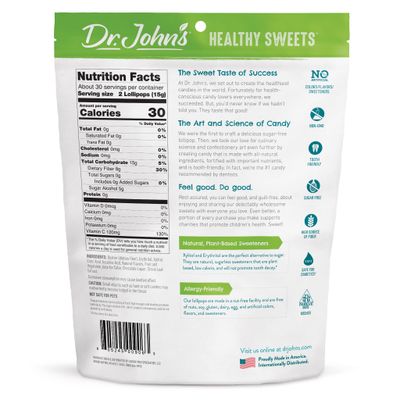 Dr. Johns Sugar Free Candy, Healthy Lollipops with Zero Sugar, Low Calorie Snacks, Keto Friendly Hard Candy Sweets, Orange &amp; Chocolate Oval, 60 Count, 1 LB
