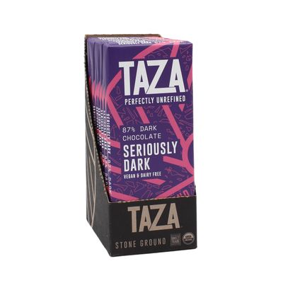 Taza Chocolate Organic Amaze Bar 87% Stone Ground, Seriously Dark, 2.5 Ounce (10 Count), Vegan