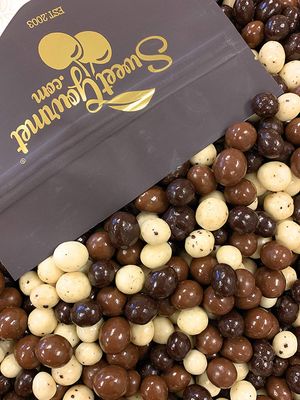 SweetGourmet Chocolate Covered Espresso Beans Blend | White Milk Dark Chocolate | 1 Pound