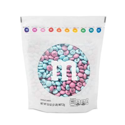 M&amp;M&#39;S Gender Reveal Milk Chocolate Candy, 2lbs of Light Blue &amp; Light Pink M&amp;M&#39;S with Themed Icons for Baby Showers, Gender Reveal Parties &amp; New Baby Favors