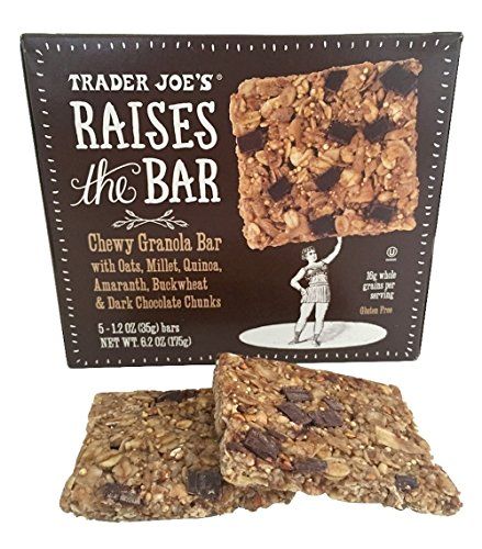 Trader Joes Raises the Bar Gluten Free Chewy Granola Bars, Dark Chocolate Chunk, 5 Count Box, (2 Pack)