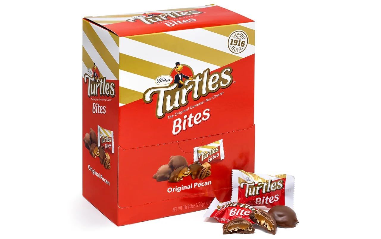 TURTLES BITE SIZE PECANS/CHOCOLATE/CARAMEL BARS 0.42-oz Each (60 in a Pack) by Turtles
