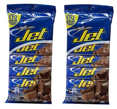 JET Milk Chocolate 12 Units. 144 grs. / 4.2 oz. - 2 Pack.