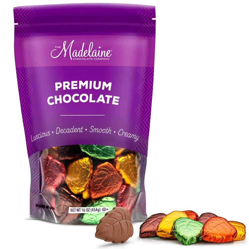 Madelaine Chocolates, Highly Detailed, Premium Milk Chocolate Fall Leaves - 1 Pound