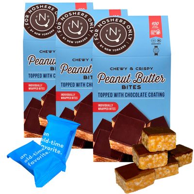 For Snackers Only 3 Pack Peanut Butter Bites Topped with Chocolate Coating - Gluten Free - Vegan Friendly - 100 Calorie Snack - 24 Individually Wrapped Pieces - Non Dairy Kosher Pareve