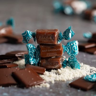 Bquet Caramel - Salt Chocolate Caramel - Caramel Candy Individually Wrapped - Gourmet Caramel Candy - Made in Montana - Kosher (Star-D) and Gluten Free - 5 LB Box