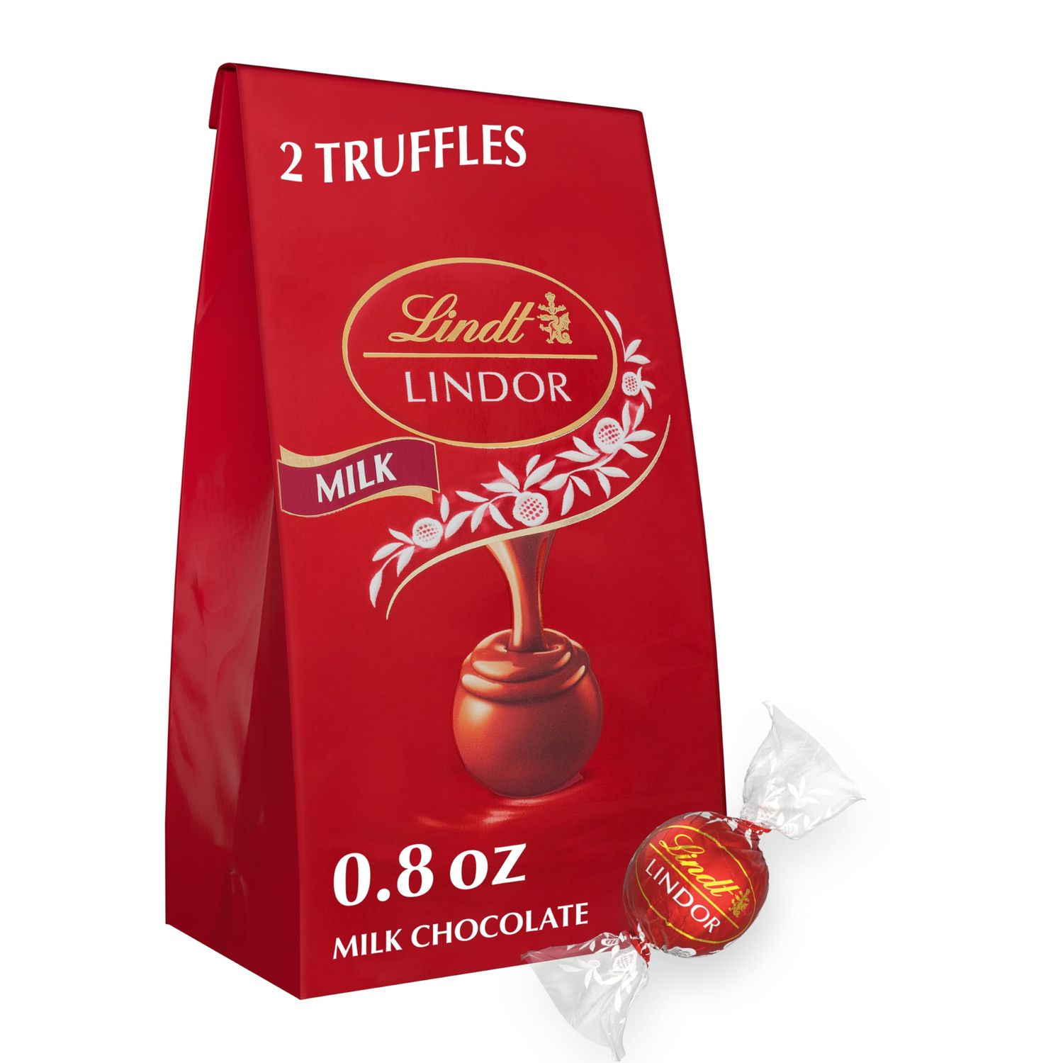 Lindt LINDOR Milk Chocolate Truffles, Milk Chocolate Candy with Smooth, Melting Truffle Center, Great for gift giving, 0.8 oz. Bag (24 Pack)