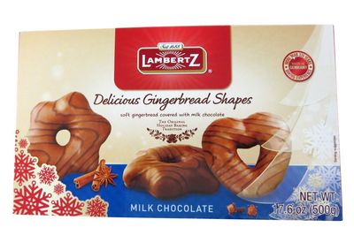 Henry Lambertz - Milk Chocolate Covered Lebkuchen Shapes - 500g/17.6 Oz