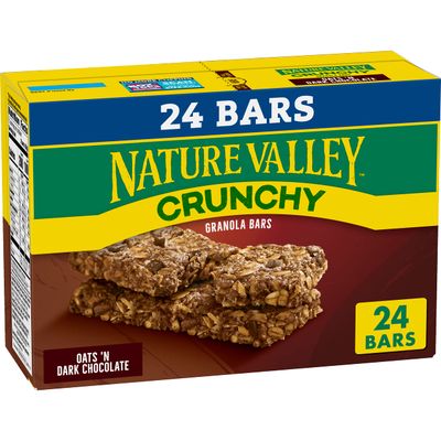 Nature Valley Crunchy Granola Bars, Oats &#39;n Dark Chocolate, 24 Bars, 17.88 OZ (12 Pouches)
