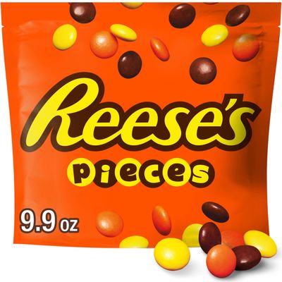 REESE&#39;S PIECES Peanut Butter in a Crunchy Shell, Candy Bags, 9.9 oz (8 Count)