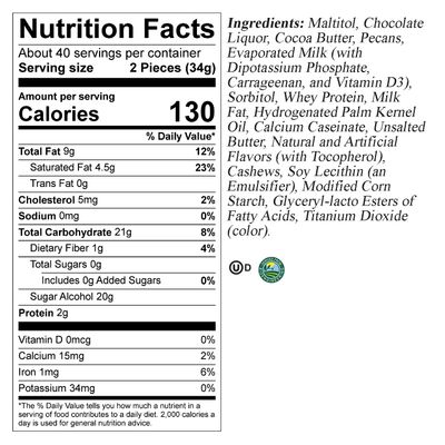 Asher's Chocolates, Sugar Free Pecan Caramel Patties, Milk Chocolate Assorted Keto Caramel Patty, Zero Sugar, Small Batches of Kosher Chocolate, Family Owned Since 1892 (Sugar Free, 8oz)