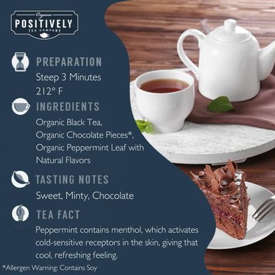 Organic Positively Tea Company, Mint Chocolate Chip, Black Tea, Loose Leaf, 4 Ounce