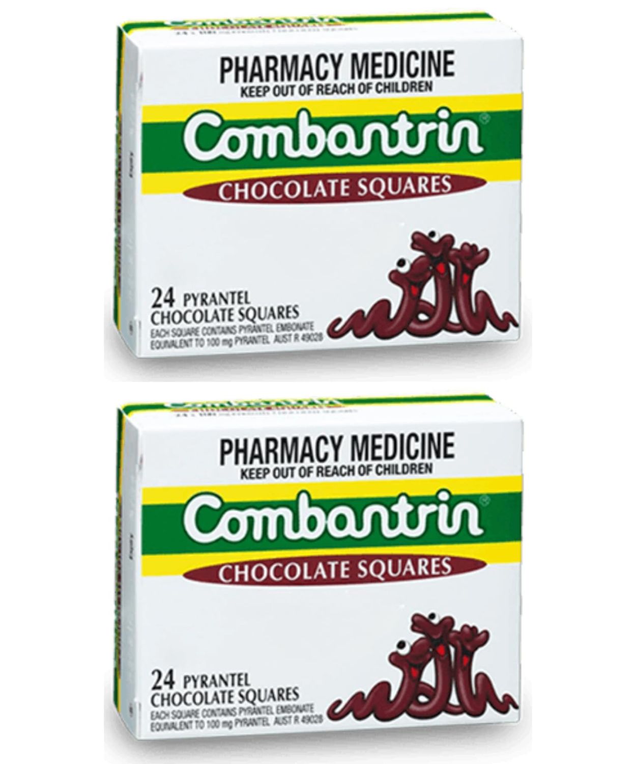 Combantrin Chocolate Squares 2 Pack - Tasty and Easy-to-Take