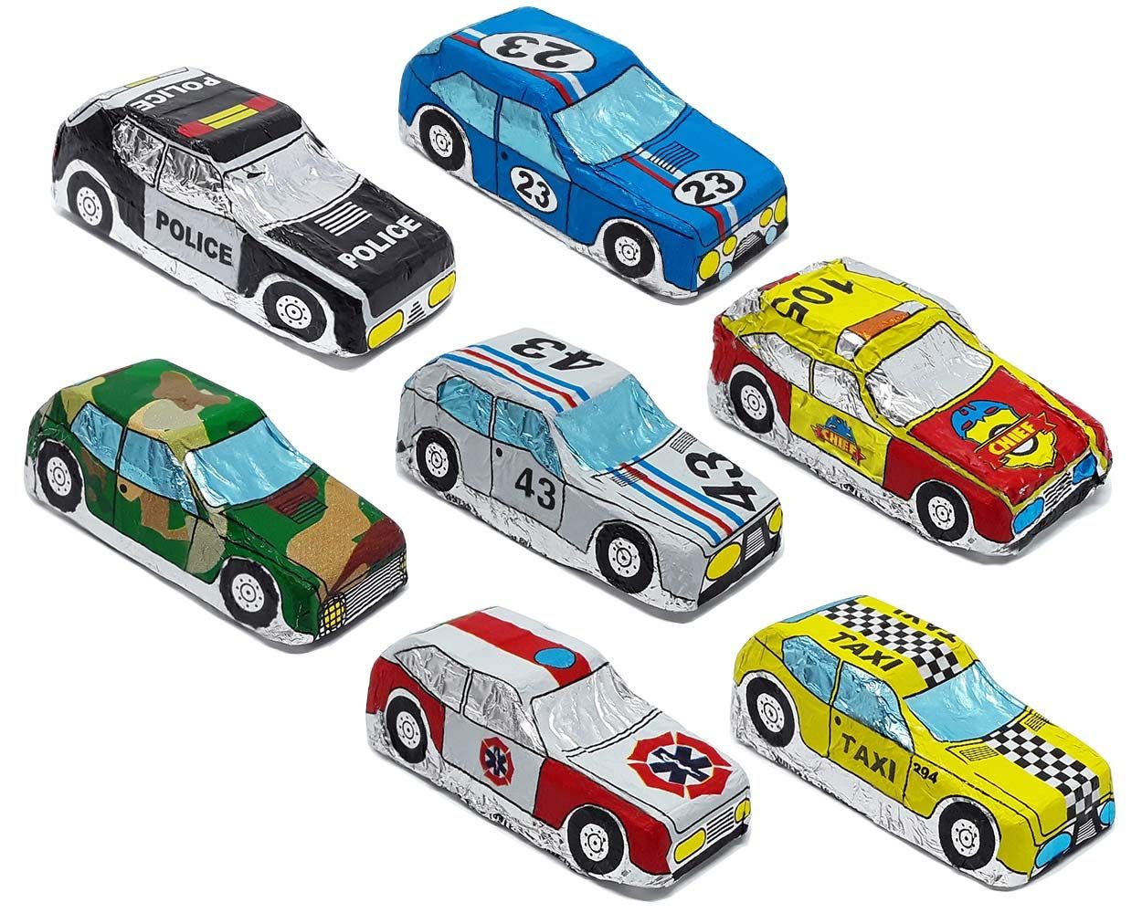 Madelaine Solid Premium Milk Chocolate Cars Wrapped in Italian Foil (Assorted Cars, 1/2 LB)