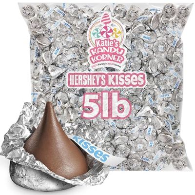 Hersheys Kisses 5 Lb Milk Chocolate Candy - Bite-Size Bulk Candy Individually Wrapped Chocolate Treats - Delicious Treats for Halloween, Birthdays, Christmas, Easter