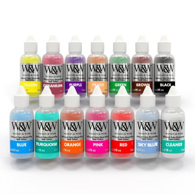 Airbrush Food Coloring Set - 13 x .35 fl.oz Bottles - Gluten Nut &amp; Lactose Free. Vegan - Non-Clogging Edible Paints for Decorating Cupcakes, Sweets, Chocolate, Cakes, Donuts, Cookies &amp; Biscuit Bakes.