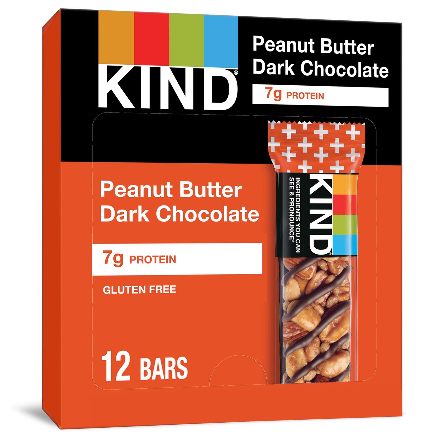 Kind Plus Bar, Peanut Butter Dark Chocolate, 12-ct, 1.4 oz