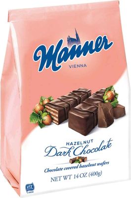 Manner Hazelnut Dark Chocolate Mignon Wafers in Bag, 14 Ounce