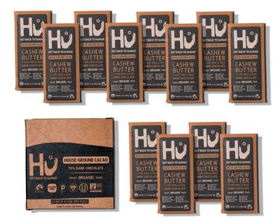 Hu Chocolate Bars | 12 Pack Cashew Butter Vanilla Bean Chocolate | Natural Organic Vegan, Gluten Free, Paleo, Non GMO, Fair Trade Dark Chocolate | 2.1oz Each