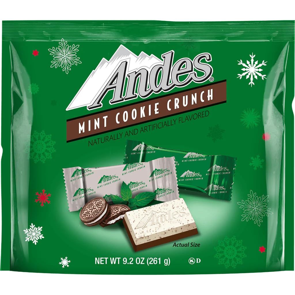 Andes Mint Cookie Crunch Candy Pieces Christmas Stocking Stuffer Bag, 9.2 Ounce