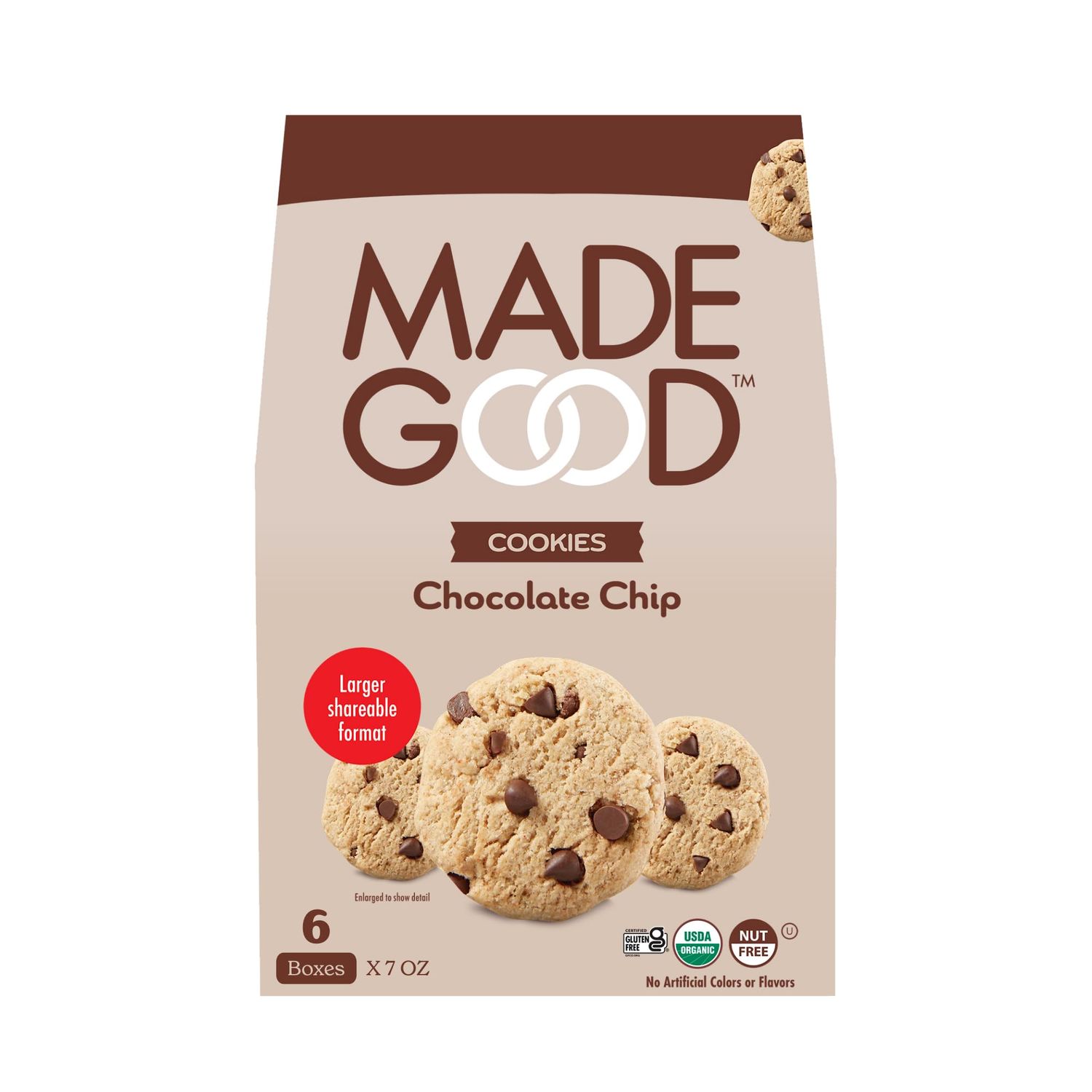 MadeGood Chocolate Chip Crunchy Cookies, 7 Ounce (6 Pouches)