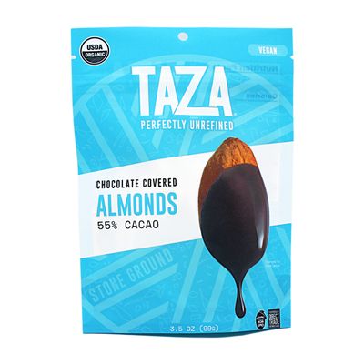 Organic Chocolate Covered Almonds, 55% Dark Chocolate, 3.5 Ounce Bag (12 Count), Vegan