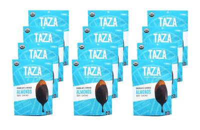 Organic Chocolate Covered Almonds, 55% Dark Chocolate, 3.5 Ounce Bag (12 Count), Vegan