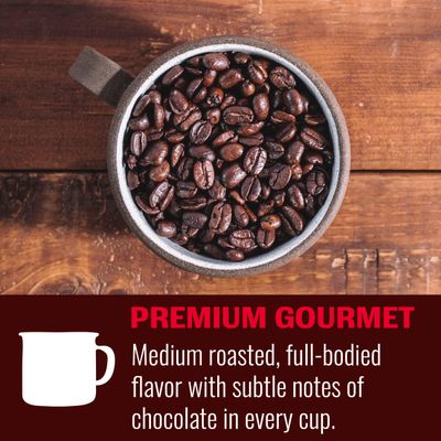 Hills Bros. Gourmet Whole Bean Coffee Medium Roast - Arabica Coffee Beans - Smooth Full-Bodied Medium Blend Coffee With Subtle Chocolate Notes (24 Oz. Bag)