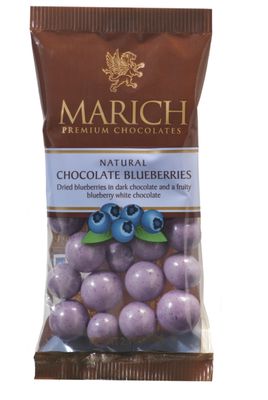 Marich Natural Chocolate Blueberries, 2.1-Ounce (Pack of 12)