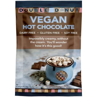 Double Donut Dairy Free Hot Chocolate Mix, Non Dairy Instant Vegan Hot Chocolate Packets, 30 Count (Pack of 1)