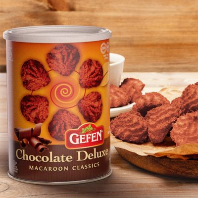Gefen Chocolate Macaroons, 10 Ounce (2 Pack) | Resealable Canister, Certified Gluten Free, Kosher for Passover