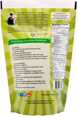 Gluten-Free Prairie Deep Dark Chocolate Brownie Mix, Certified Gluten Free Purity Protocol, Non-GMO, 11 Ounces (Pack of 2)