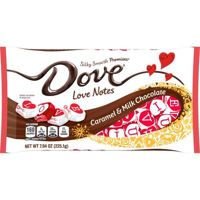 DOVE PROMISES Valentine&#39;s Love Notes Caramel Milk Chocolate Candy, 7.94 oz