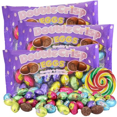 Crispy Milk Chocolate Flavored Eggs, Individually Foil Wrapped Pieces, 4.5 Ounces (Pack of 3)
