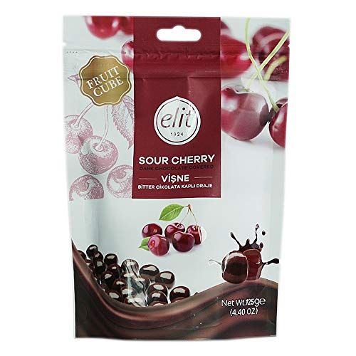 ELIT Dark Chocolate Covered Sour Cherry Dragee - 1 Pack