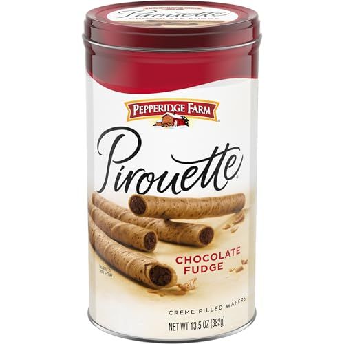 Pepperidge Farm Pirouette Cookies, Chocolate Fudge Crme Filled Wafers, 13.5 Oz Tin