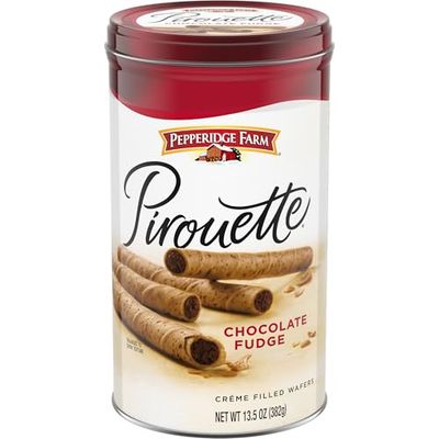 Pepperidge Farm Pirouette Cookies, Chocolate Fudge Crme Filled Wafers, 13.5 Oz Tin