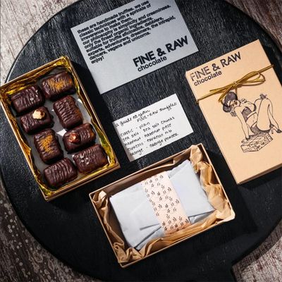 Fine &amp; Raw Brooklyn Bonnie Organic Chocolate Box - 8 Piece Vegan Chocolate Truffle Gift Set, Valentines Day Chocolate - Non-GMO Organic Chocolate from Brooklyn