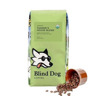 Blind Dog Coffee - 12 Oz Tanners House Blend Whole Coffee - Medium Roast Coffee - Milk Chocolate and Caramel Flavored Coffee - USDA Organic Coffee