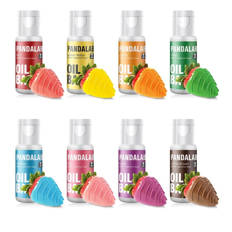 Oil Based Food Coloring Set for Chocolate - 8 colors Vibrant Edible Baking Food Dye for Chocolate, Candy Melts, Fondant, Butter, Meringues, Cookie Icing Frosting, Donut - 0.67 Fl.Oz Bottles