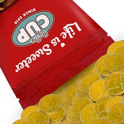 By The Cup Milk Chocolate Gold Coins, 2 lb Bulk Bag (Approximately 120 Coins)