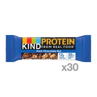 KIND Protein Bars Dark Chocolate Nut, Gluten Free, 12g Protein, 1.76 Oz, Double Dark Chocolate Nut, 30 Count
