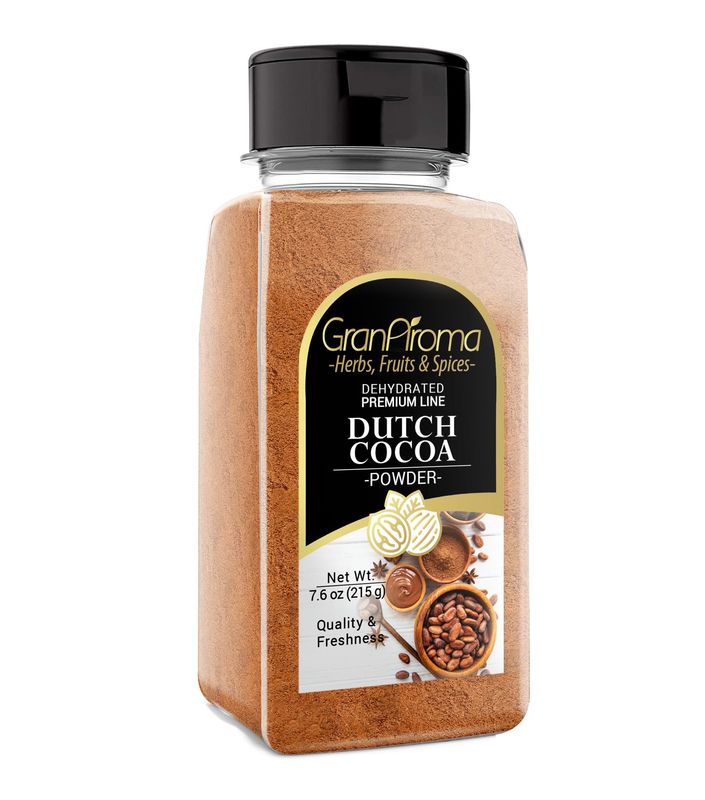 GranAroma Dutch Cocoa Powder, 7.6 oz, Baking Cocoa, Hot Chocolate, Cakes &amp; Cookies