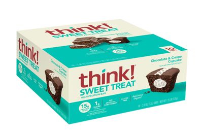 think! Protein Bars, High Protein Snacks, Gluten Free, Kosher Friendly, Sweet Treat, Chocolate &amp; Creme Cupcake, 10 Count