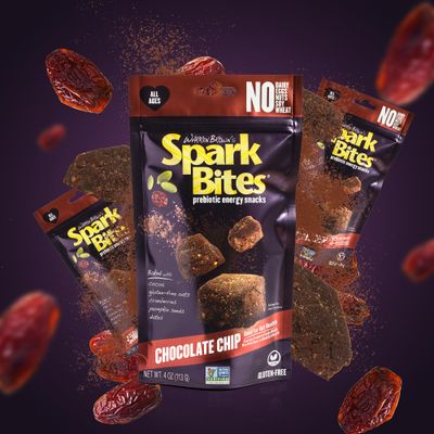 SPARK BITES - Chocolate Chip (Pack of 6) Allergen Free Vegan Healthy Energy Snack - A Steady Release of Wholesome Energy with NONE OF THE TOP 9 ALLERGENS - Vegan, Non-GMO, Gluten-Free